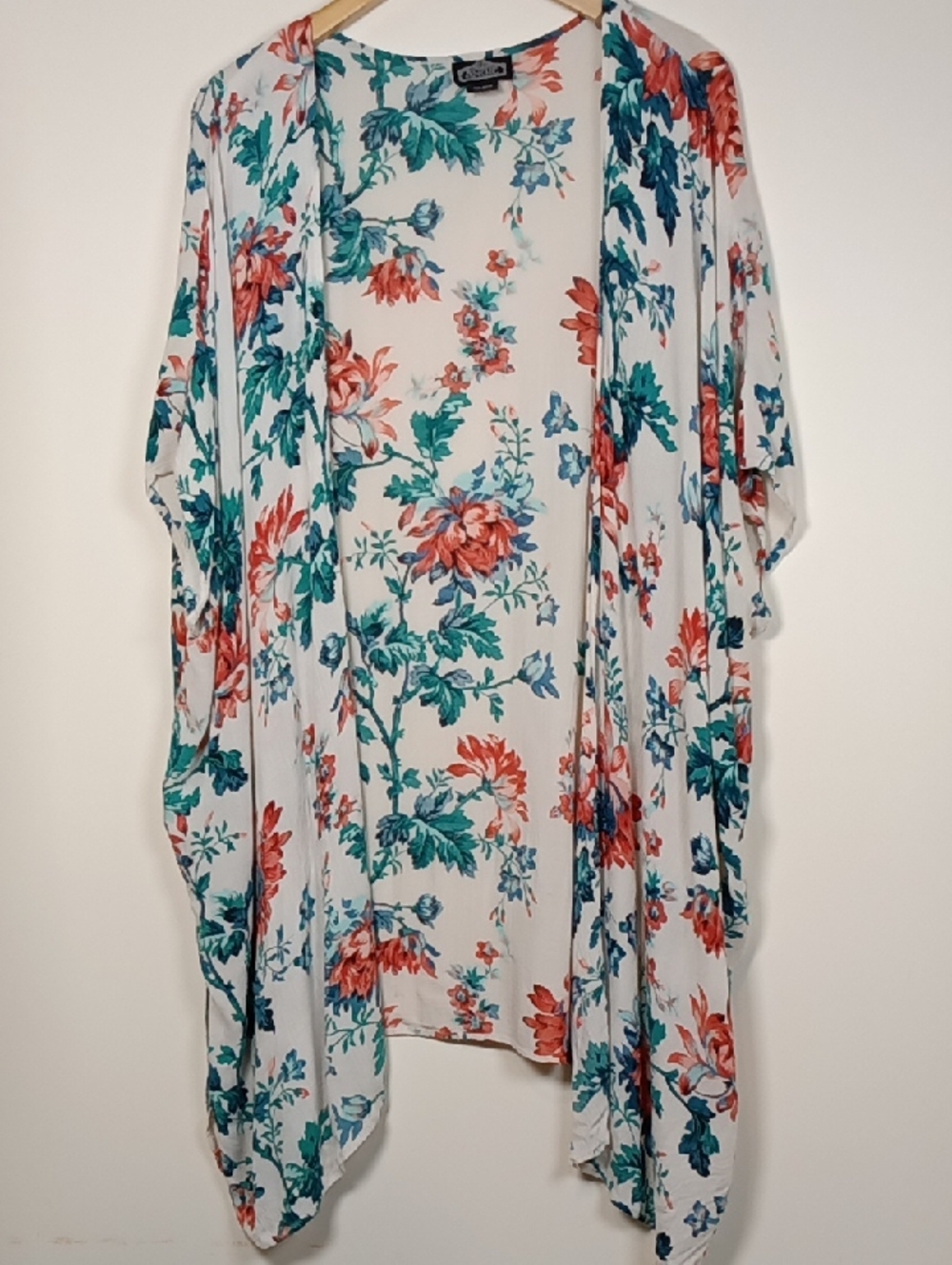 Angie 100% Rayon Open Front Short Sleeve Drapey Vest Cardigan Size Small